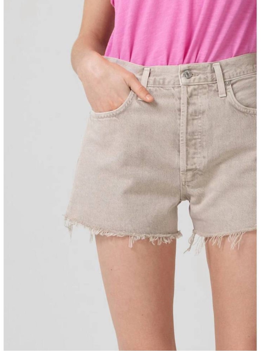 NWT Citizens of Humanity Marlow Vintage Jean Shorts Frosted Gray Tan 28